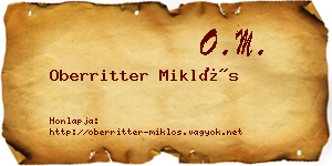 Oberritter Miklós névjegykártya